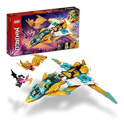 LEGO NINJAGO Zane's Golden Dragon Jet, 71770 Toy Plane Set, Birthday Gift Idea for Kids, Boys and Girls 7 Plus Years Old with Cole & Zane Minifigures