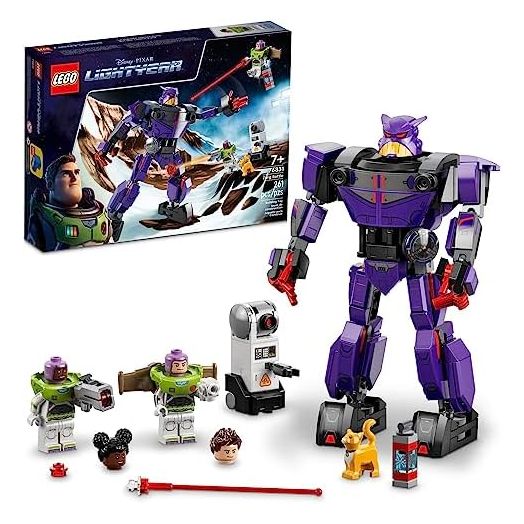 LEGO Disney and Pixar’s Lightyear Zurg Battle 76831 - Buildable Robot Toy with Mech Action Figure, Buzz Minifigure with Laser and Jetpack, Great Gift for Boys, Girls, and Kids Ages 7+
