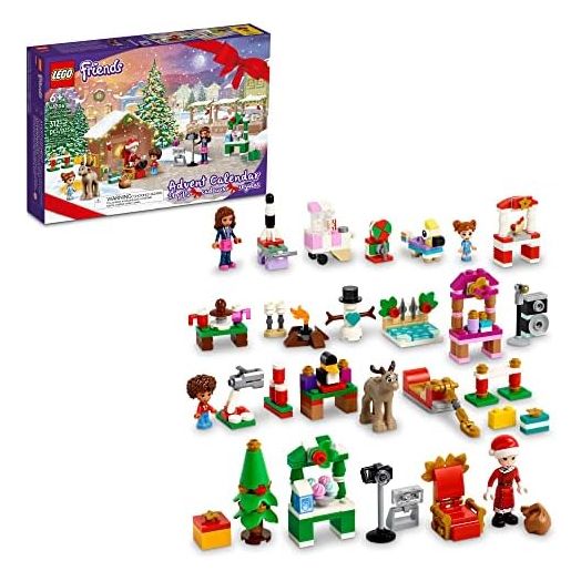LEGO Friends 2022 Advent Calendar 41706 Building Toy Set; 24 Gifts and Holiday Toys, Including Santa’s Sleigh; for Kids, Boys and Girls, Ages 6+ (312 Pieces)