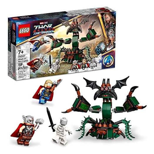 LEGO Marvel Attack on New Asgard, Thor Buildable Toy 76207 with Hammer, Stormbreaker and Monster Figure, Love and Thunder Movie Set