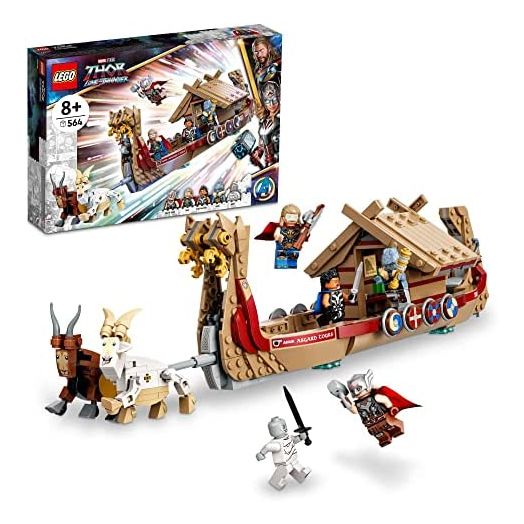 LEGO Marvel The Goat Boat 76208 Building Kit; Collectible Thor Construction Toy with 5 Minifigures for Kids Aged 8+ (564 Pieces)