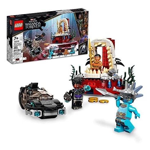 LEGO Marvel Black Panther Wakanda Forever King Namor’s Throne Room Building Kit 76213, Submarine Toy Building Set with 3 Marvel Mini Figures, Great Gift for Kids Boys and Girls Age 7+ Years Old