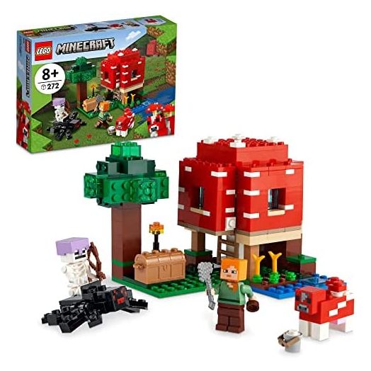 LEGO Minecraft The Mushroom House 21179 Building Kit; Toy House Playset; Great Gift for Kids and Players Aged 8+ (272 Pieces)
