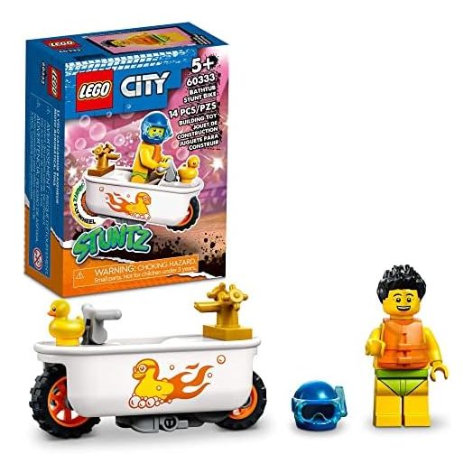 LEGO City Stuntz Bathtub Stunt Bike 60333 Building Toy Set for Kids, Boys, and Girls Ages 5+ (14 Pieces)