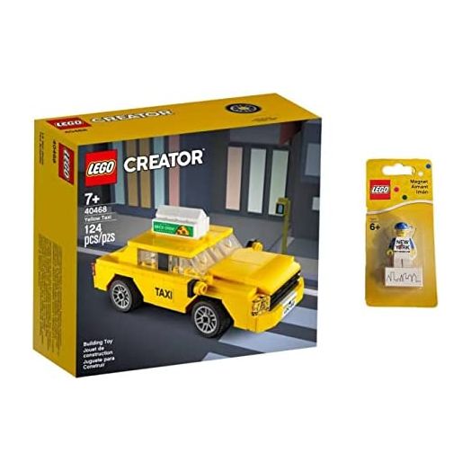 Lego Creator Yellow Taxi (40468) + New York NYC Mini Figure Magnet Exclusive City Bundle