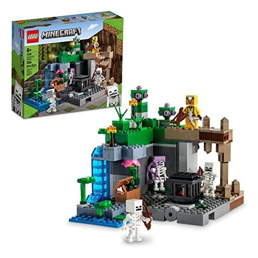 LEGO Minecraft The Skeleton Dungeon Set, 21189 Construction Toy for Kids with Caves, Mobs and Figures with Crossbow Accessories