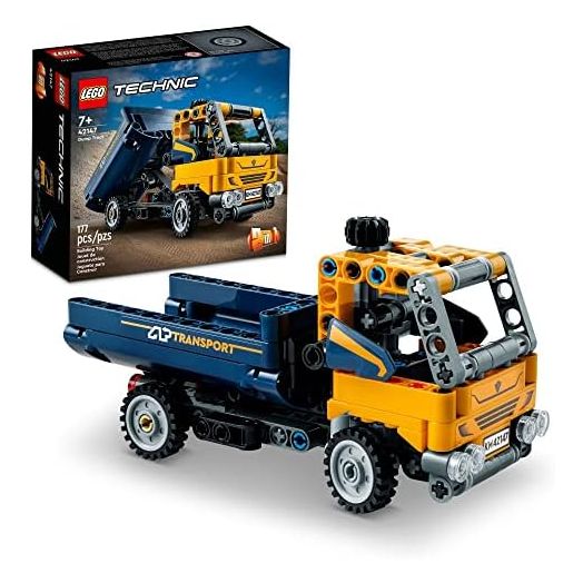 LEGO Technic Dump Truck 42147, 2in1 Toy Set, Construction Vehicle Model to Excavator Digger, Engineering Toys, Gift for Kids, Boys, Girls Ages 7 Plus
