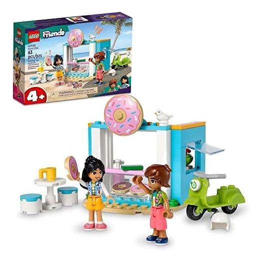 LEGO Friends Donut Shop 41723, Food Playset, Bakery Toy for Girls and Boys 4 Plus Years Old, Includes Liann and Leo Mini-Dolls and Toy Scooter, Small Gift Idea