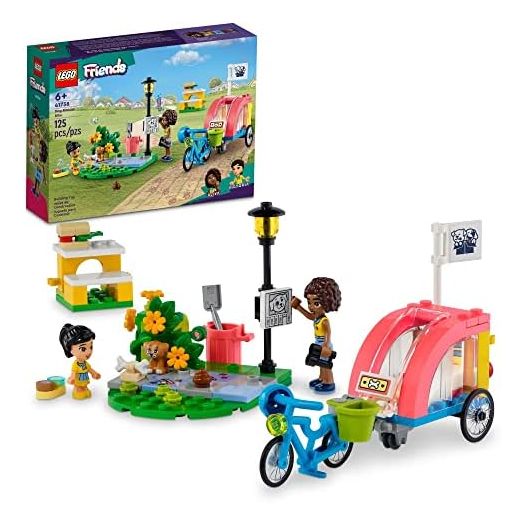 LEGO Friends Dog Rescue Bike Building Set, Pretend Play Animal Toy Playset for Pet-Loving Kids, Girls and Boys Ages 6 and Up with Puppy Toy Pet Figure and 2 Mini-Dolls, 41738