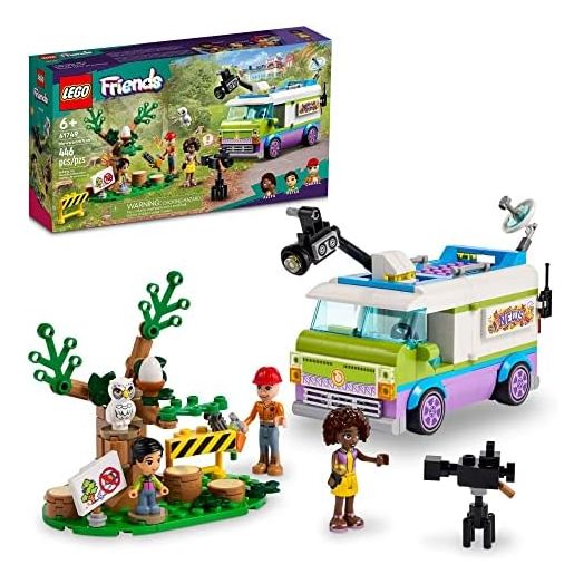 LEGO Friends Newsroom Van 41749 Building Toy Set, Creative Fun for Ages 6+, includes Accessories So Kids Can Pretend to Film and Report The News, A Fun Birthday Gift for Kids Who Love Role Play