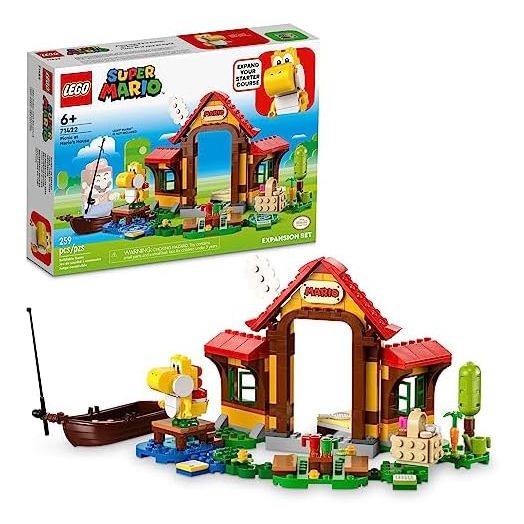 LEGO Super Mario Picnic at Mario’s House Expansion Set 71422, Collectible Playset with Yellow Yoshi Figure, Buildable Game Toy to Expand on Starter Course, Super Mario Birthday Gift for 6-8 Year Olds