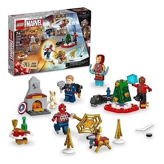 LEGO Marvel Avengers 2023 Advent Calendar 76267 Holiday Countdown Playset with Daily Collectible Surprises and 7 Super Hero Minifigures such as Doctor Strange, Captain America, Spider-Man and Iron Man