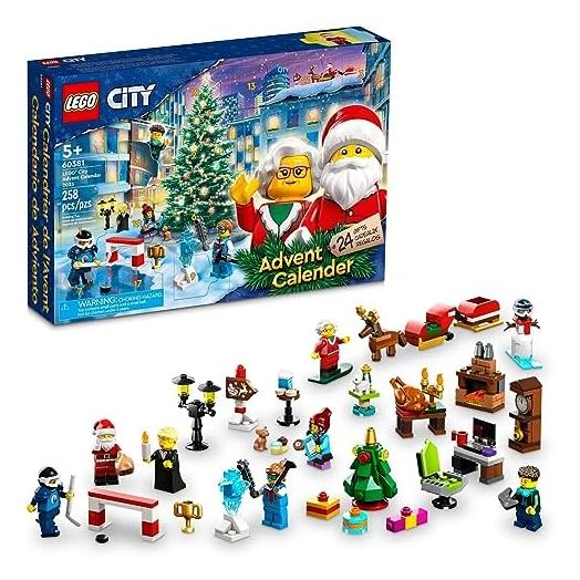 LEGO City 2023 Advent Calendar 60381 Christmas Holiday Countdown Playset, Gift Idea to Countdown to Adventure with Daily Collectible Surprises