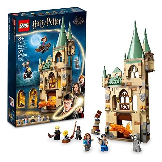 LEGO Harry Potter Hogwarts: Room of Requirement Building Set 76413 Castle Building Toy from Harry Potter Movie Featuring Harry, Hermione and Ron Mini Figures, Wands, Fire Serpent, and Deathly Hallows