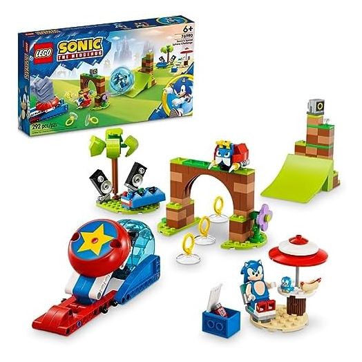 LEGO Sonic the Hedgehog Sonic’s Speed Sphere Challenge 76990 Building Toy Set, Sonic Playset with Speed Sphere Launcher and 3 Sonic Figures, Fun Birthday Gift for Young Fans Ages 6 and Up