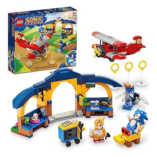 LEGO Sonic The Hedgehog Tails’ Workshop and Tornado Plane 76991 Building Toy Set, Airplane Toy with 4 Sonic Figures and Accessories for Creative Role Play, Gift for 6 Year Olds who Love Gaming