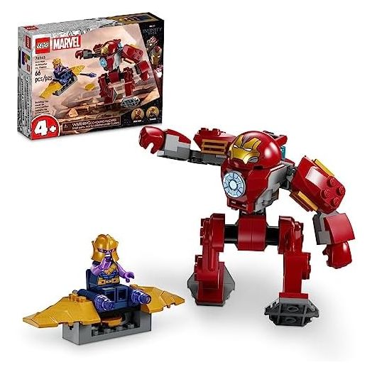 LEGO Marvel Iron Man Hulkbuster vs. Thanos 76263 Building Toy Set with Thanos and Iron Man Figures, Hulkbuster Toy with Posable Mech for Super Hero Battle Action, Fun Marvel Toy for Kids Ages 4 and Up
