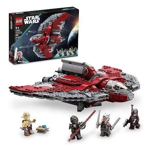 LEGO Star Wars Ahsoka Tano’s T-6 Jedi Shuttle, Star Wars Playset Based on the Ahsoka TV Series, Show Inspired Building Toy for Ahsoka Fans Featuring a Buildable Starship and 4 Star Wars Figures, 75362