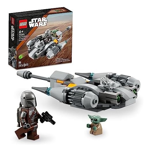 LEGO Star Wars The Mandalorian’s N-1 Starfighter Microfighter, Building Toy Set for Kids Ages 6 and Up with Mando and Grogu 'Baby Yoda' Minifigures, Fun Gift Idea for Action Play, 75363