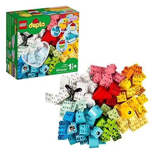 LEGO DUPLO Classic Heart Box, First Bricks Building Toy, Educational Activity and Development Set, Early Learning Toys for Toddlers 1.5-3 Years Old, 10909