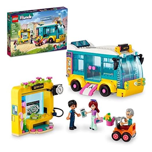 LEGO Friends Heartlake City Bus 41759 Creative Building Toy for Ages 7+, Includes a Buildable Bus, Mobility Scooter and 3 Mini Dolls, A Fun Birthday Gift for Kids Who Love Role Play