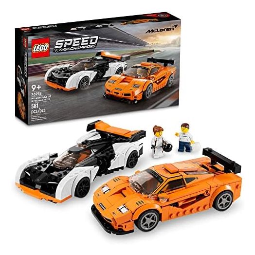 LEGO Speed Champions McLaren Solus GT & McLaren F1 LM 76918, Featuring 2 Iconic Race Car Toys, Hypercar Model Building Kit, Collectible 2023 Set, Great Kid-Friendly Gift for Boys and Girls Ages 9+