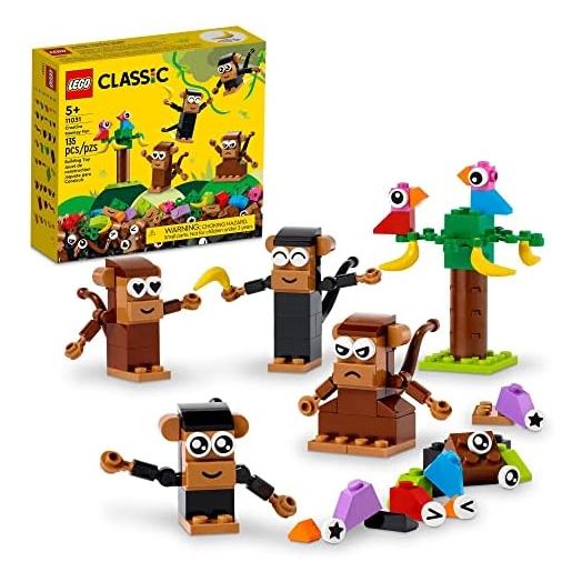 LEGO Classic Creative Monkey Fun 11031 Building Toy Set for Kids, Boys, and Girls Ages and Up, Makes a Great Gift for Grandchildren