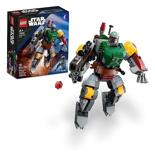 LEGO Star Wars Boba Fett Mech Buildable Star Wars Action Figure, Posable Mech Inspired by The Iconic Star Wars Bounty Hunter, Features a Buildable Shield, Stud Blaster and Jetpack, 75369