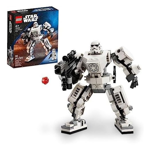 LEGO Star Wars Stormtrooper Mech 75370 Star Wars Collectible for Kids, this Buildable Star Wars Action Figure Features a Cockpit, Buildable Blaster and Iconic Imperial Stormtrooper Minifigure