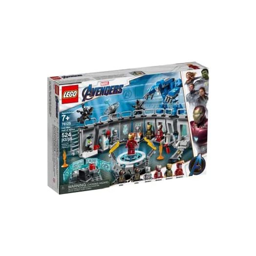 LEGO 76125 Marvel Avengers Iron Man Hall of Armor;and Popular Avengers Characters (524 Pieces)