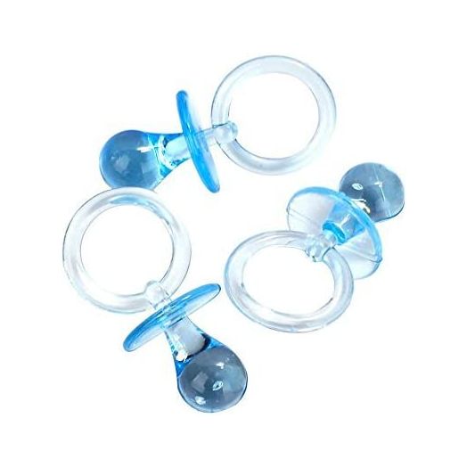 Adorox 2.5'' Blue Acrylic Baby Pacifier Shower Favor (Blue (36 Pieces))