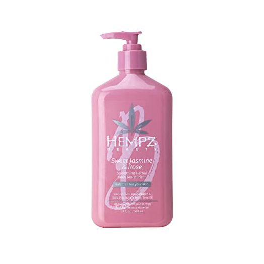 Hempz Sweet Jasmine & Rose Herbal Body Moisturizer for Women, 17 Fl. oz. - Moisturizing Body Lotion with 100% Pure Hemp Seed Oil, Collagen, Shea Butter - Hydrating Vegan Lotion for Dry Skin