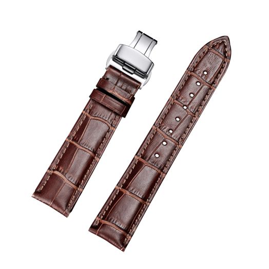 EHHE ZPF Sturdy Calfskin Replacement Leather Watch Bands with Deployment Buckle for Men's Wtach Band and Women's Watch Starp 18mm 19mm 20mm 21mm 22mm 23mm 24mm