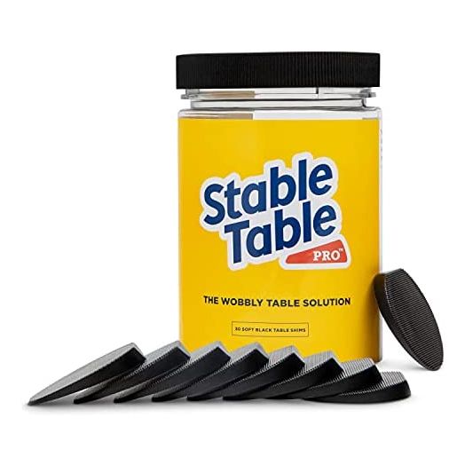 Stable Table - Black Restaurant Table Leg 30 Shim Wedges Premium Furniture Levelers Restaurant Table Shims, Home Improvement DIY Levelers - Rubber Type Texture, Firm, Non-Slip, Doors, Tables and More | Stable Table Pro