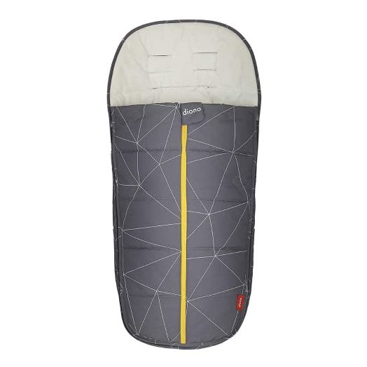 Diono All Weather Stroller Footmuff, Universal Fit from Baby to Toddler with Cozy Super Soft Padding, Weatherproof, Water Resistant Lining, Gray Linear