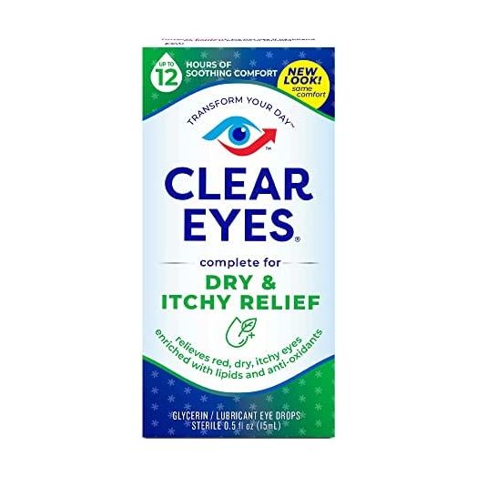Clear Eyes Dry & Itchy Eye Relief Eye Drops, 0.5 Fl Oz