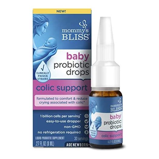 Mommy's Bliss Baby Probiotic Drops with Colic Support, 1 Billion CFU Proven Probiotic Blend, Reduces Crying Time, Supports Digestive Health & Immunity, 30 Servings, 0.27 Fl Oz