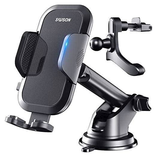 SUUSON Phone Holder for car -3in1 Long arm car Phone Holder Mount, Suitable for car Dashboard/Windshield/Vent, car Adjustable Phone Holder, Compatible with All Smart Phones and Cars