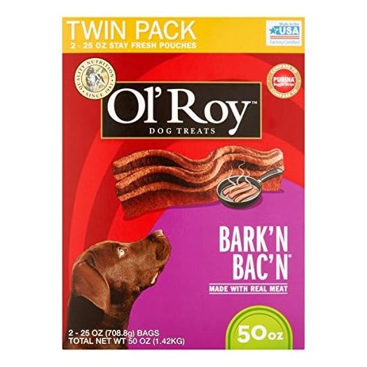 Ol' Roy Bark'n Bac'n Dog Treats, (Bark'n Bac'n, 50-Ounce)