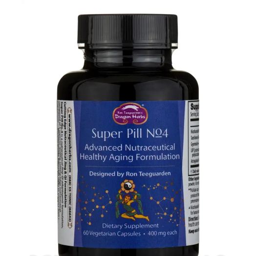 Dragon Herbs Ron Teeguarden's Super Pill No. 4 400 mg - Advanced Healthy Aging Formulation - 60 Vegetarian Capsules