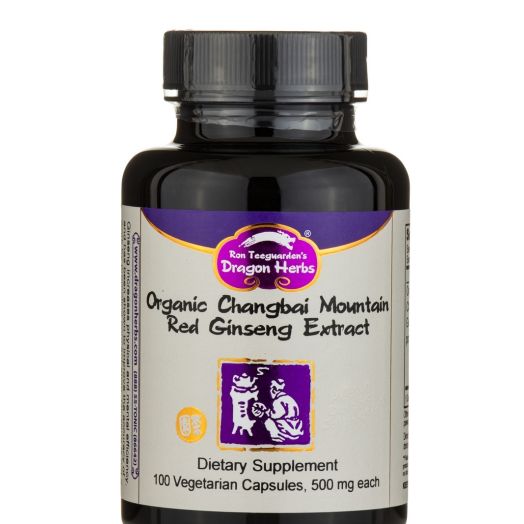 Dragon Herbs Organic Changbai Mountain Red Ginseng Extract - 100 Vegetarian Capsules