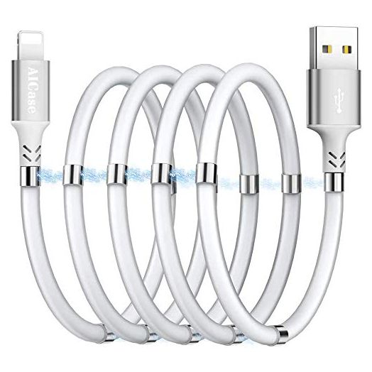 AICase Magnetic Charging Cable,(3FT) Super Organized Charging Magnetic Absorption Nano Data Cable for Phone 14 13 12 11/XS/XS Max/XR/X/8/8 Plus/7/7 Plus/6s/6s Plus/6/6 Plus/SE/5s/5c/5/Pad/Pod
