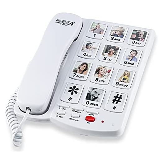 Future Call FC-0613 Picture Phone for Seniors w/10 One Touch Picture Memory Keys | Dementia Alzheimers Telephones For Seniors | Amplified Telephones For Hearing Impaired Seniors | 40db Volume Handset