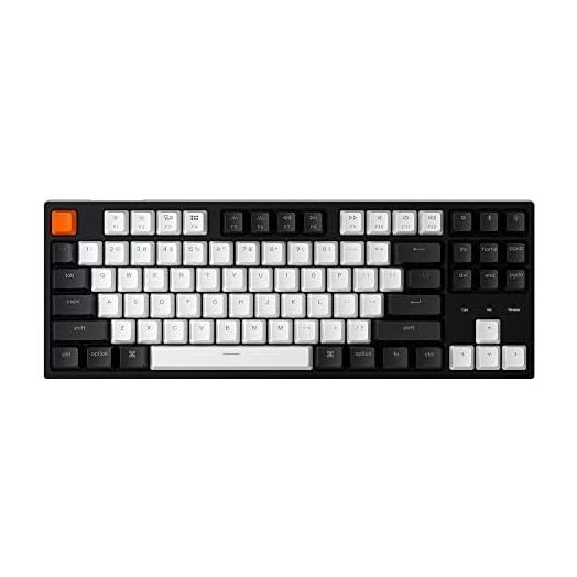 Keychron C1 Hot-swappable Wired Mechanical Keyboard with Gateron G Pro Brown Switch/Double-Shot ABS Keycaps/White Backlight/USB Type-C Cable, Tenkeyless 87 Keys Computer Keyboard for Mac Windows PC