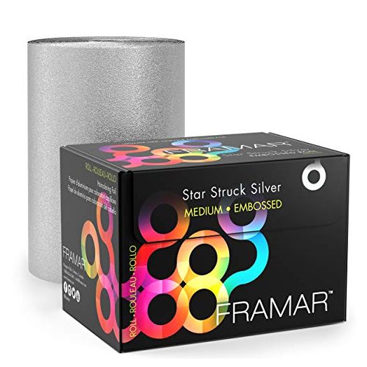 Framar Star Struck Silver Embossed Roll Aluminum Foil, Hair Foils For Highlighting, Medium 320 ft