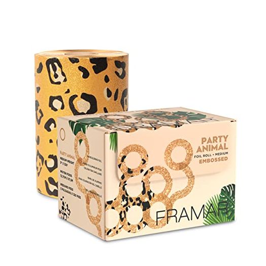 Framar Party Animal Embossed Roll Aluminum Foil, Hair Foils For Highlighting, Medium 320 ft