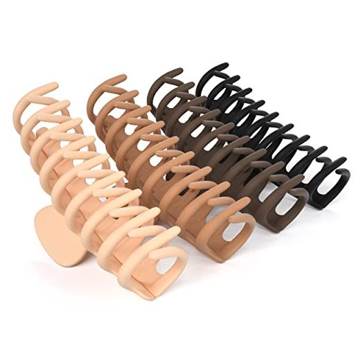 FRAMAR Large Claw Clips For Thick Hair, Neutral Hair Clips (4 Pack)