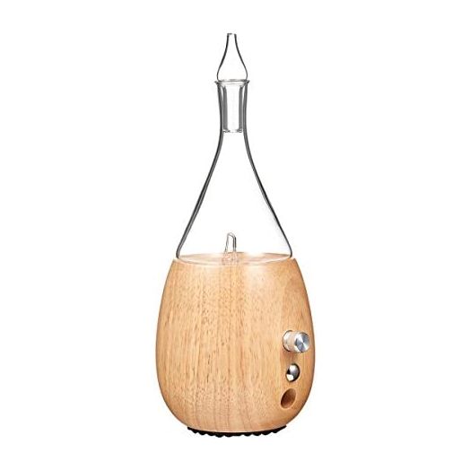 Raindrop 2.0 Nebulizing Diffuser for Essential Oil Aromatherapy Light-Colored Wood Base