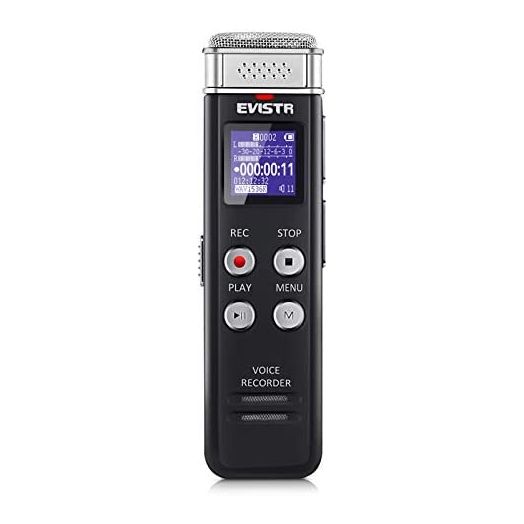 EVISTR 16GB Digital Voice Recorder Voice Activated Recorder with Playback - Upgraded Small Tape Recorder for Lectures, Meetings, Interviews, Mini Audio Recorder USB Charge, MP3