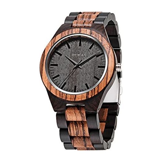 Men Wood Watch Quartz, BYMAX Fashion Handmade Wooden Wrist Watches Mens